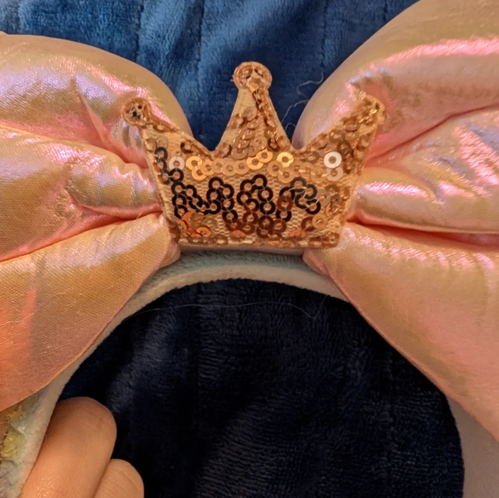 Shimmering Sequin Crown Headband for Kids - Pink and Gold